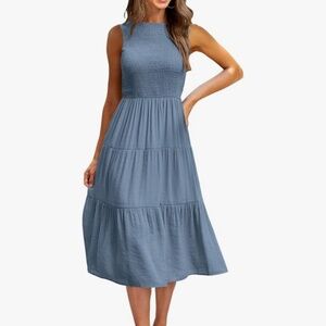 Breezy blue sundress with keyhole back